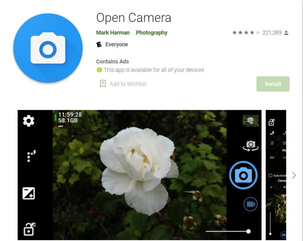 Open-camera-app-android