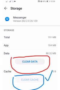 clear Facebook messenger cache on android phone