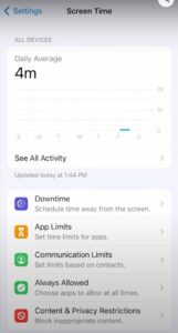 screen time turn off safe search